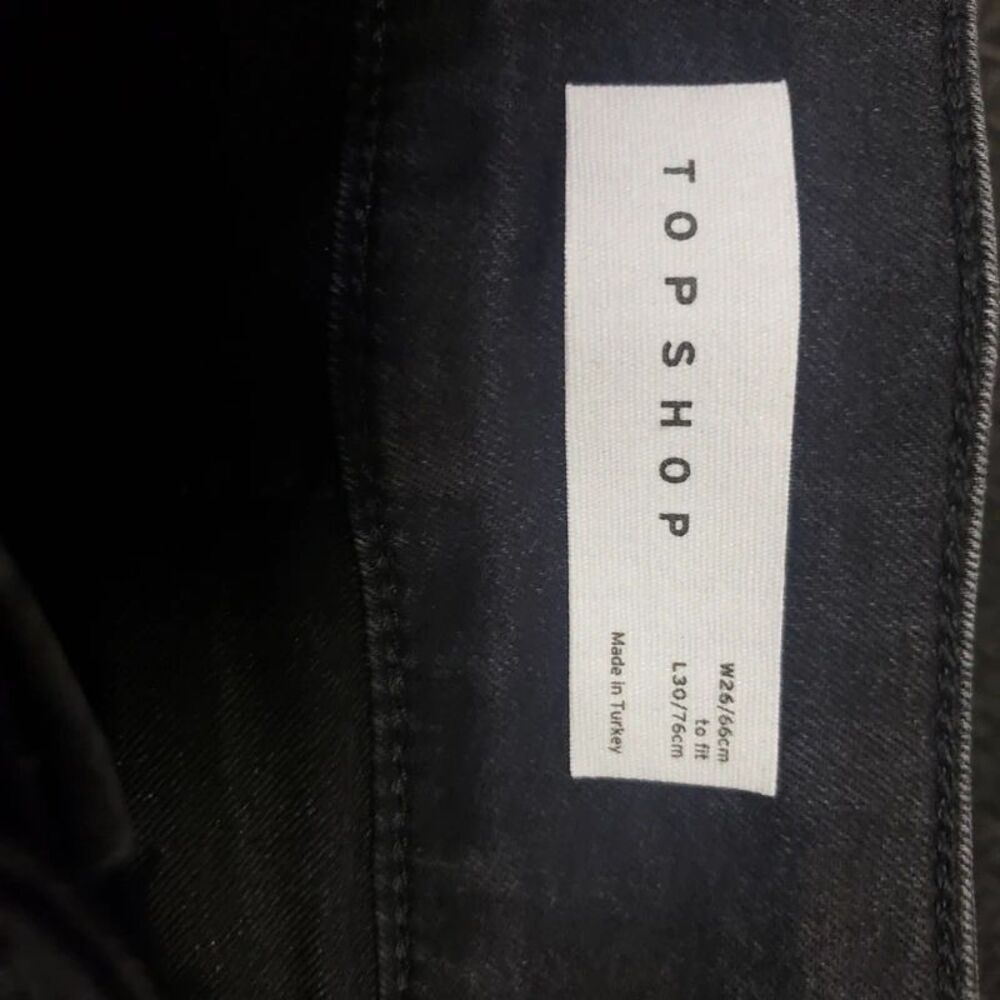 NWT TopShop Flare Jeans sz 4 26/30 4" rise Black Denim Topshop - Picture 5 of 5